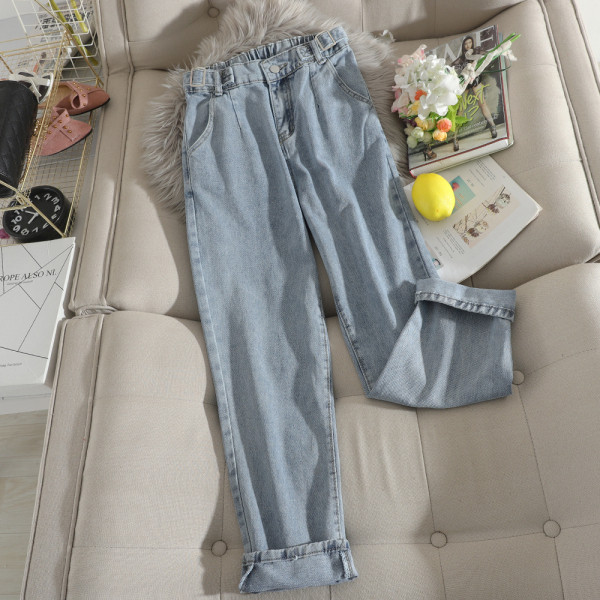 Kõrge vöökohaga vabaaja naiste teksad – sirge mudel