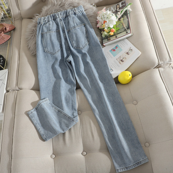 Kõrge vöökohaga vabaaja naiste teksad – sirge mudel