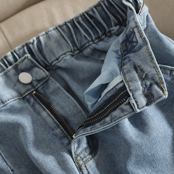 Kõrge vöökohaga vabaaja naiste teksad – sirge mudel