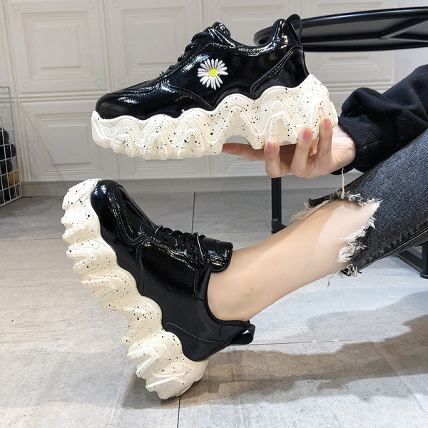 Νέο μοντέλο γυναικεία έκο δερμάτινα αθλητικά παπούτσια με πλατφόρμα σε διάφορα χρώματα