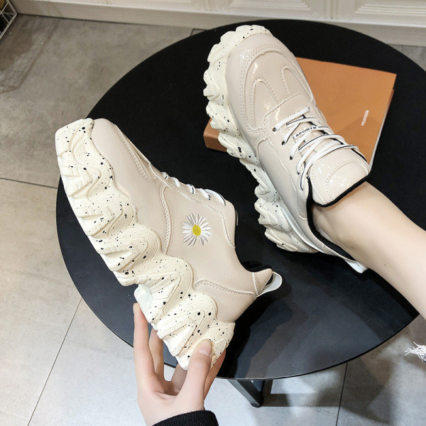 Νέο μοντέλο γυναικεία έκο δερμάτινα αθλητικά παπούτσια με πλατφόρμα σε διάφορα χρώματα