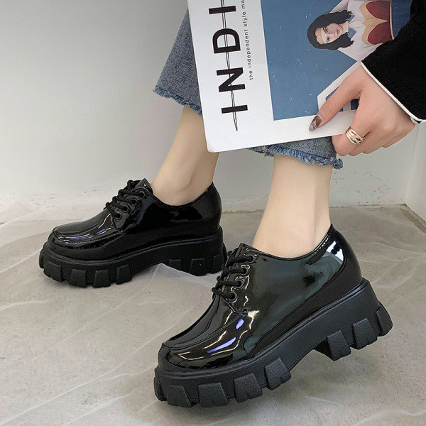 Casual Γυναικεία παπούτσια από  Eco Leather με κορδόνια και με πλατφόρμα