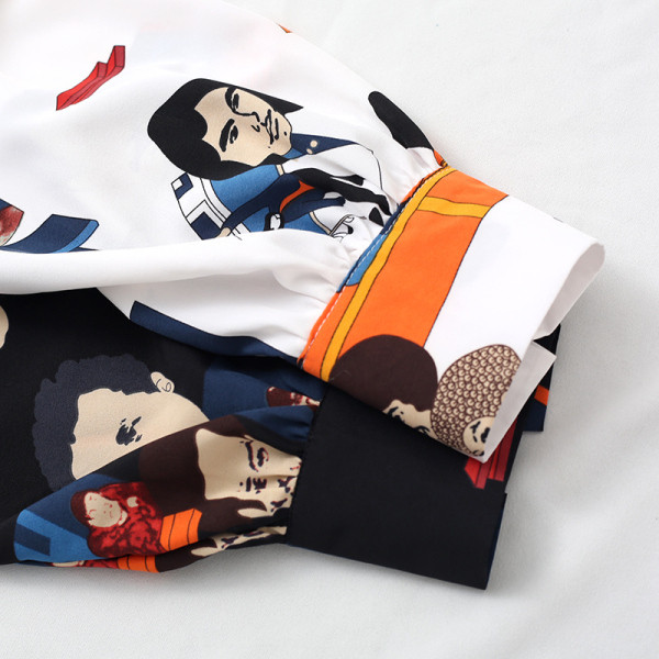 Нов модел дамска риза с класическа яка и шарка - ретро стил