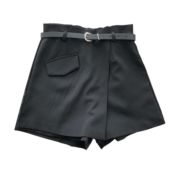 Къси дамски панталони с висока талия и А-линия