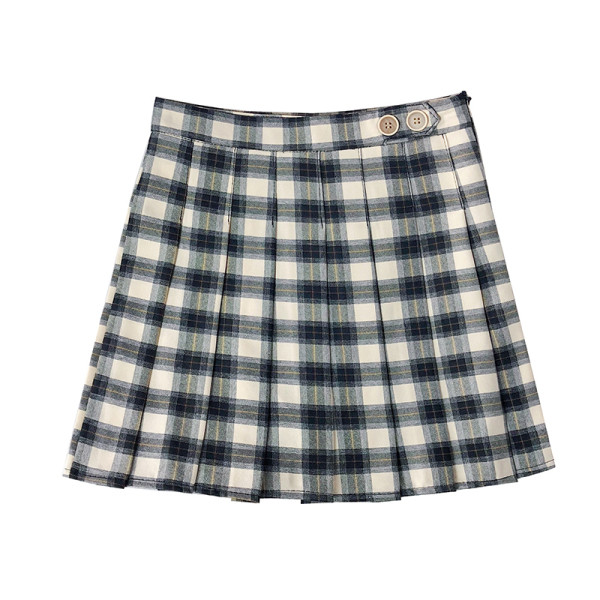 Плисирана дамска къса пола с висока талия и А-линия