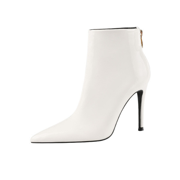 Елегантни дамски боти заострен модел с висок 10 см. ток 