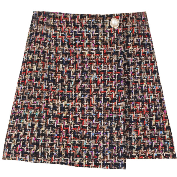 Нов модел дамска пола с висока талия и копче - асиметричен модел