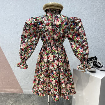 Γυναικείο casual  φόρεμα με φαρδύ μανίκι  floral print