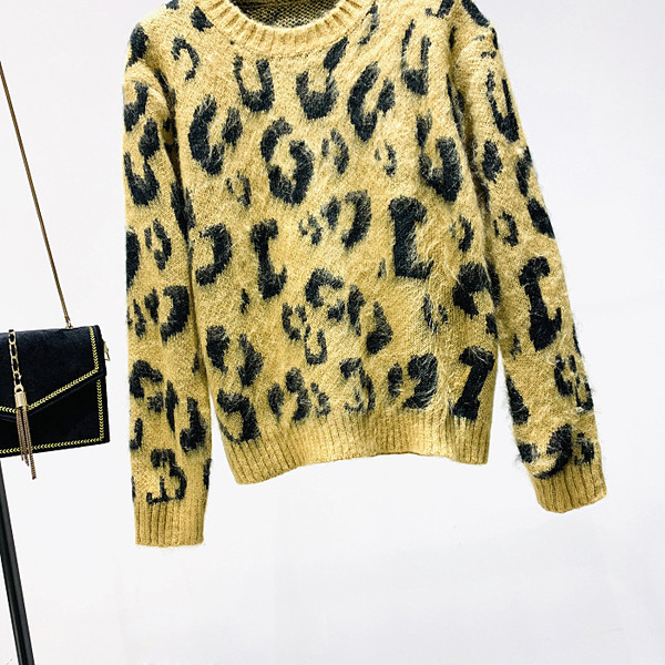 Moodne leopardimustriga talveks sobiv naiste kampsun