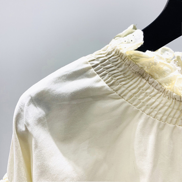 Нов модел дамска риза с ниска яка и широки лотос ръкави