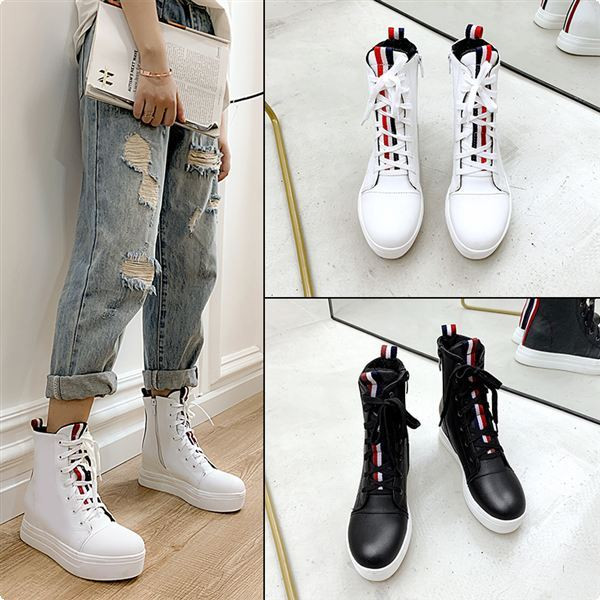 Napi magas tornacipő fűzővel és belső 5,5 cm-es platformmal