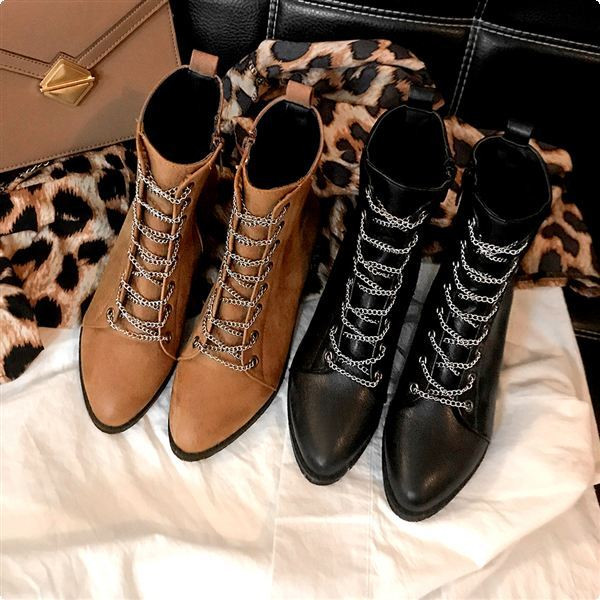 Lezser tavaszi-őszi csizma eco bőrből készült fűzővel