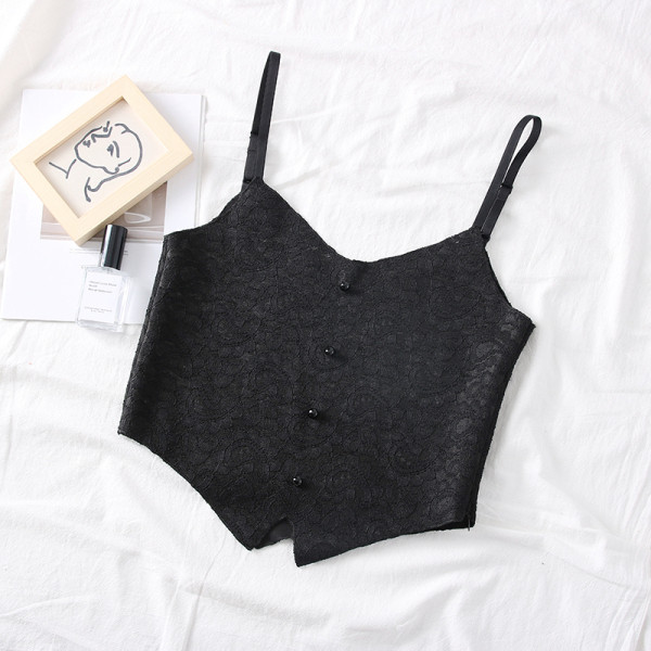 Modern női felső vékony pántokkal és gombokkal