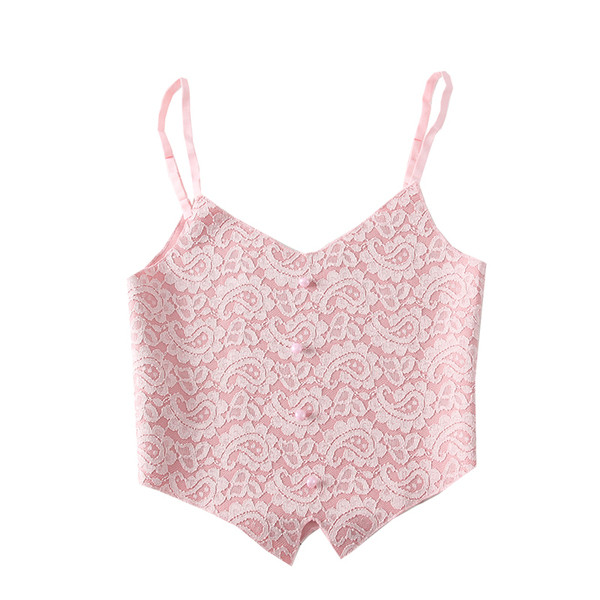 Modern női felső vékony pántokkal és gombokkal