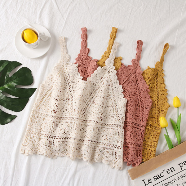 Modern női csipke felső V-nyakkal