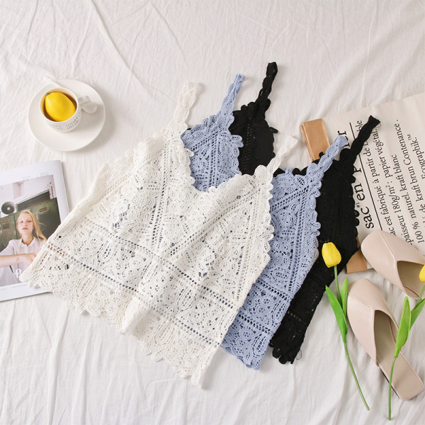 Modern női csipke felső V-nyakkal