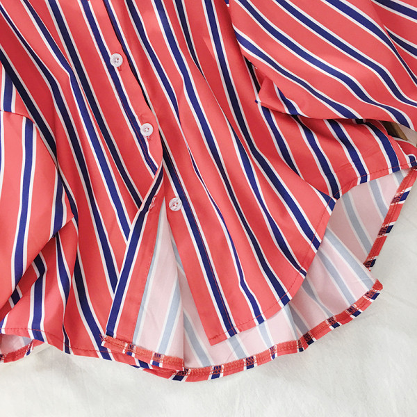 Női csíkos ing klasszikus gallérral és hosszú ujjal