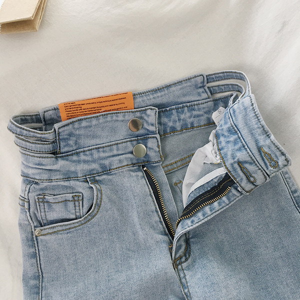 Ежедневни дамски дънки с висока талия и джобове