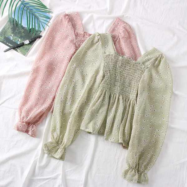 Дамска блуза с широки ръкави и квадратно деколте