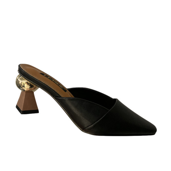 Elegáns női papucs eko bőrből, 7 cm-es sarokkal