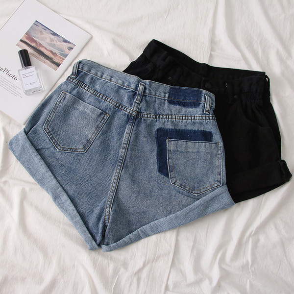 Modern női rövid farmer, magas derékkal