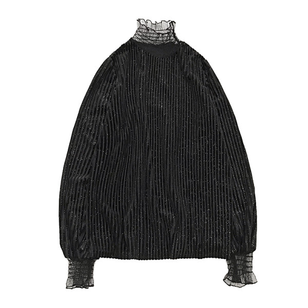 Modern női blúz hosszú ujjal és csipkével