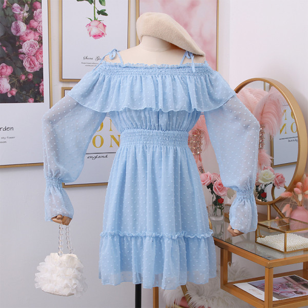 Új modell női sifon ruha csupasz váll - szabású modell