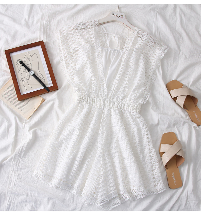 Modern női csipke ujjatlan overál