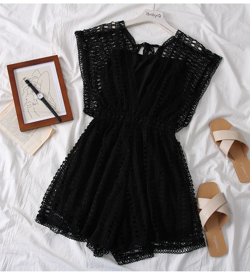 Modern női csipke ujjatlan overál