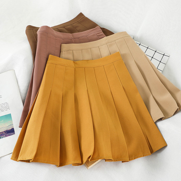 Redős női rövid szoknya magas derékkal és cipzárral