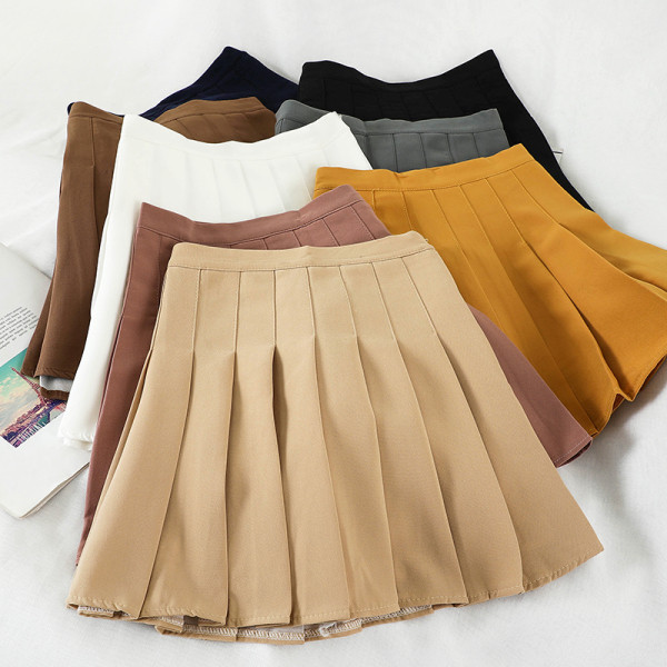 Redős női rövid szoknya magas derékkal és cipzárral