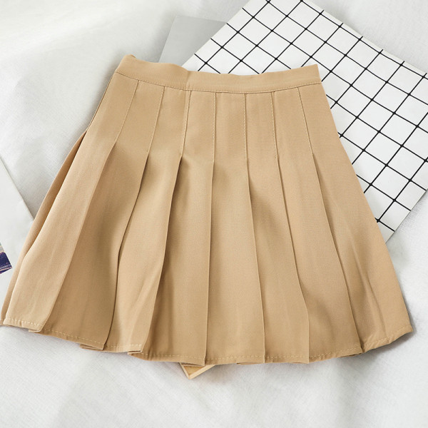 Redős női rövid szoknya magas derékkal és cipzárral