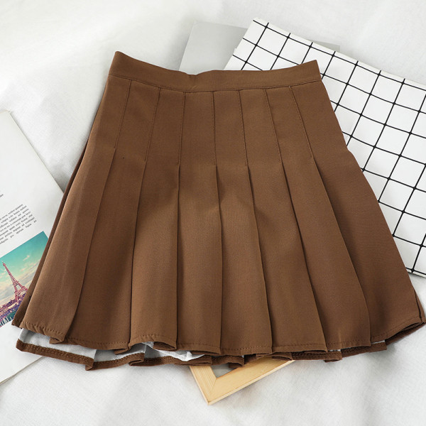 Redős női rövid szoknya magas derékkal és cipzárral