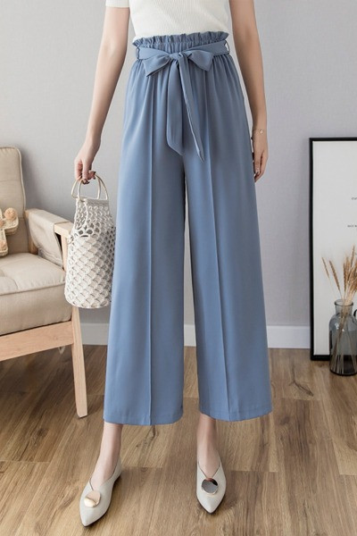 Új modell tavaszi nadrág elasztikus derékkal és övvel - széles modell