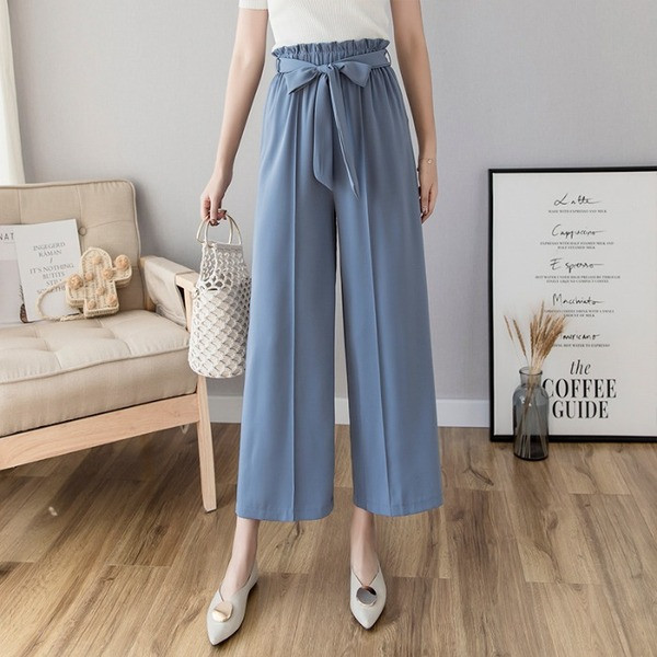 Új modell tavaszi nadrág elasztikus derékkal és övvel - széles modell