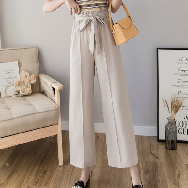 Új modell tavaszi nadrág elasztikus derékkal és övvel - széles modell