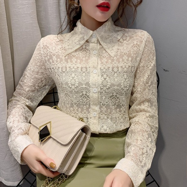 Új modell csipke ing klasszikus modell