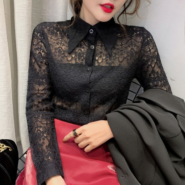 Új modell csipke ing klasszikus modell