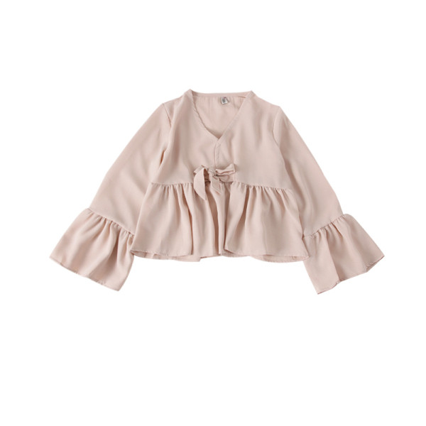 Modern női blúz lótusz ujjal és szalaggal - széles modell