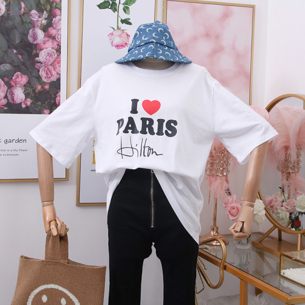 Alkalmi női póló rövid ujjal és mintával