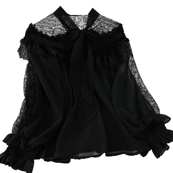 Stílusos női ing csipkével és hosszú ujjal