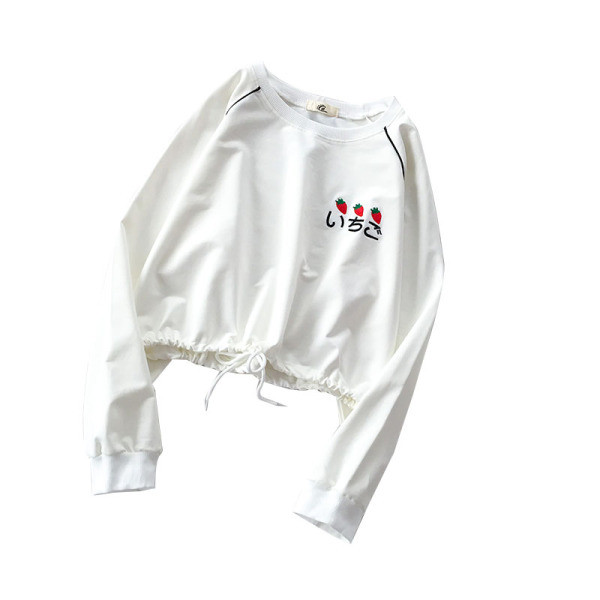 Lezser női blúz kerek nyakkivágással és hímzéssel