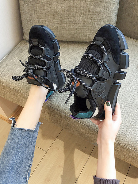 Öko velúrból készült alkalmi női tornacipő durva talppal