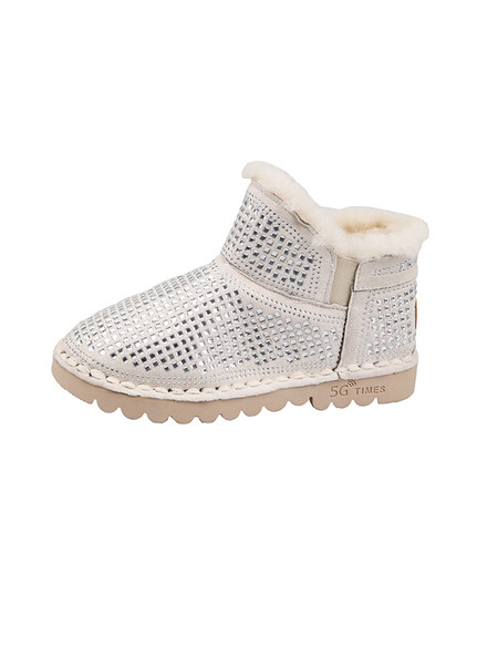 Meleg női csizma puha béléssel, pehellyel és kövekkel