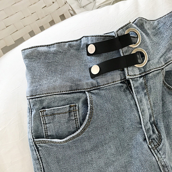 Modern női farmer magas derékkal és zsebekkel Karcsú modell