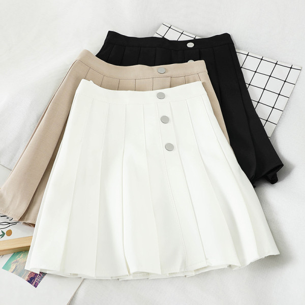 Hajtogatott női szoknya magas derékkal, gombokkal