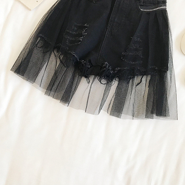 Modern női rövidnadrág tüll szoknya-nadrággal