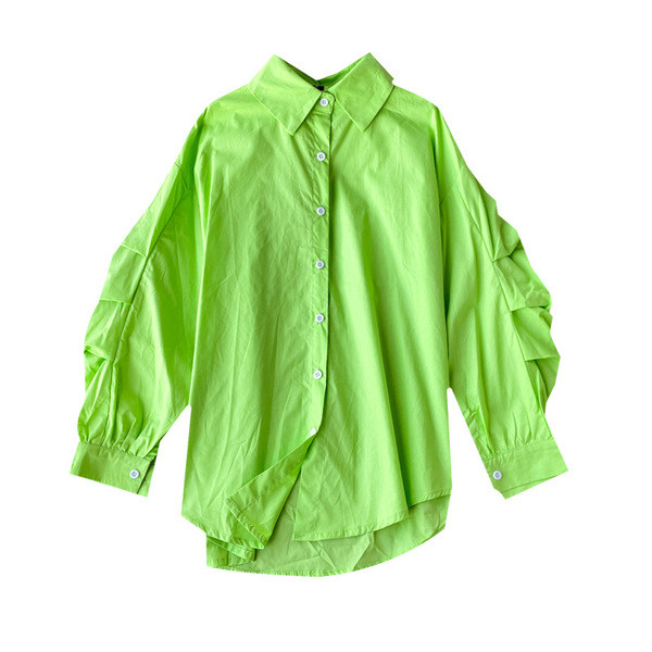 Női alkalmi ing klasszikus gallérral és széles ujjakkal