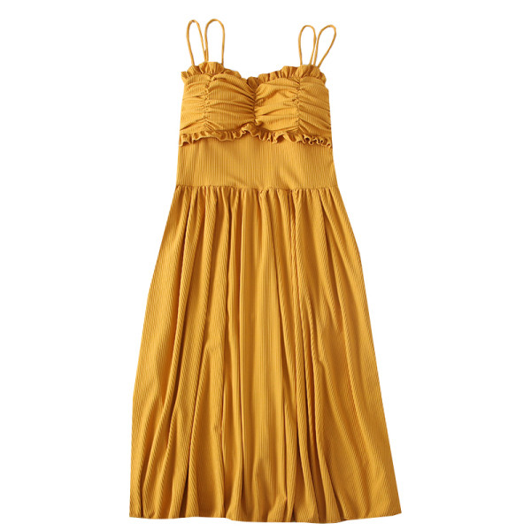 Modern női ruha pántokkal - vágott modell