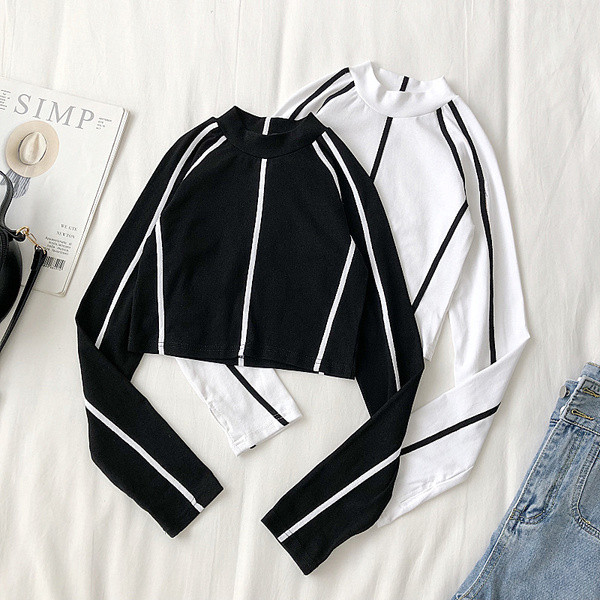 Modern női blúz félmagas gallérral